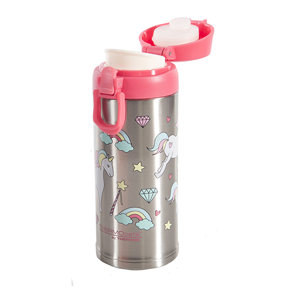 BOTELLA LIQUIDO ACERO 350 ML UNICORNIO