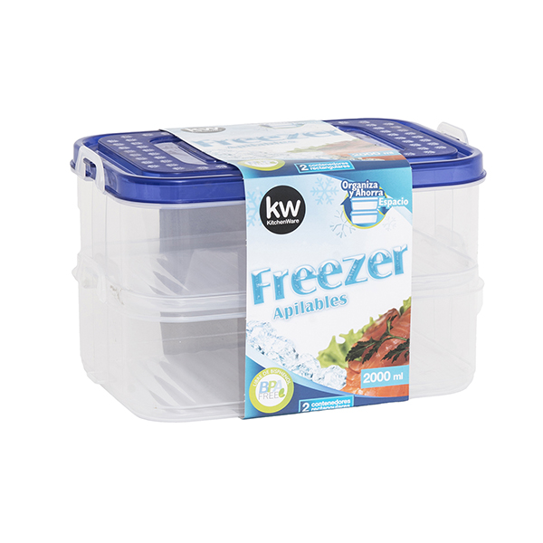 SET 2 TARK FREEZER. RECTANGULAR 2000ML