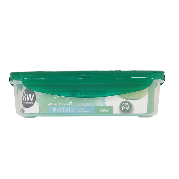 RECIPIENTE PLÁSTICO RECTANGULAR 800ML
